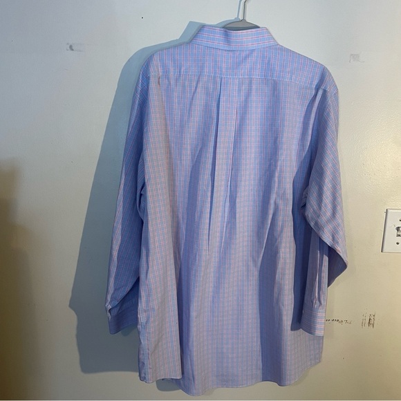 Brooks Brothers regular fit non iron light blue/pink stripe size 17 1/2 - 33 - Picture 3 of 6